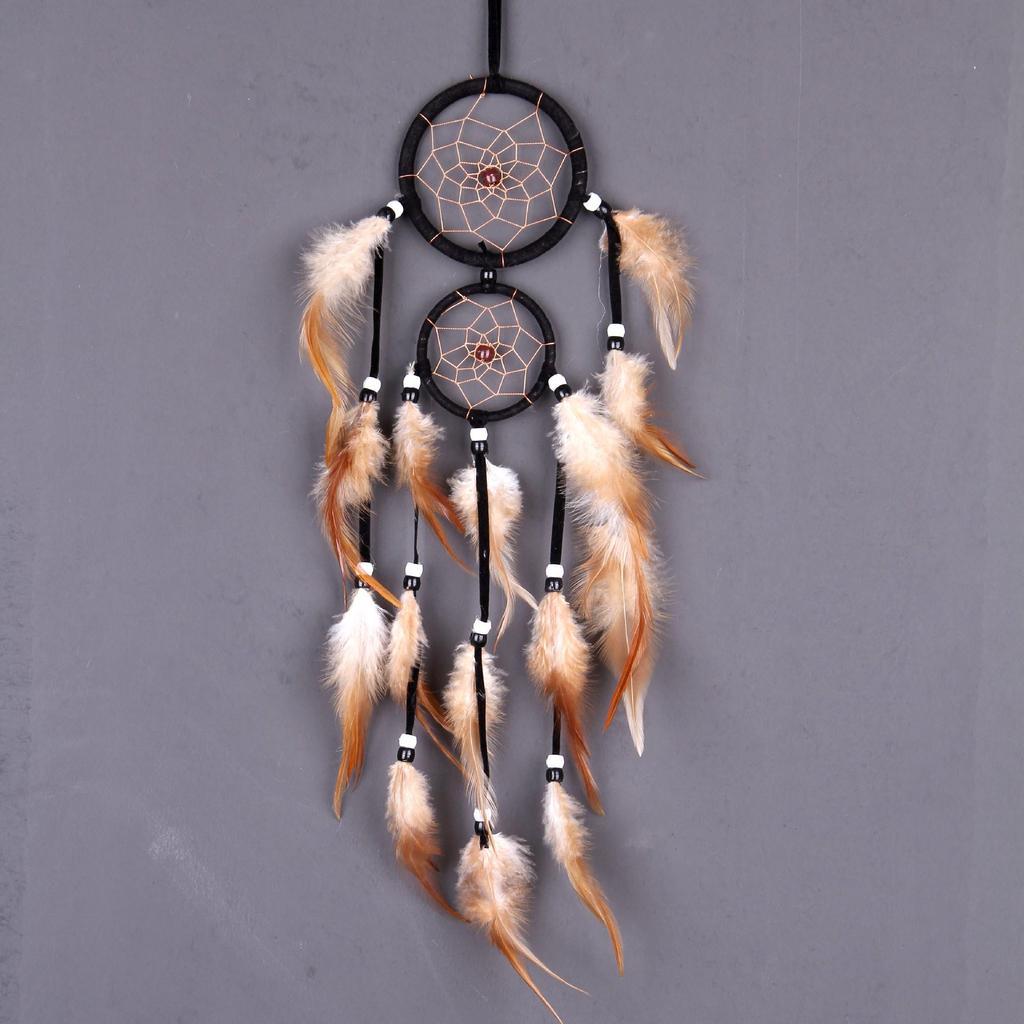 Indian Dream Catcher Ornament with Double Rings – Wind Chime Wall Decoration