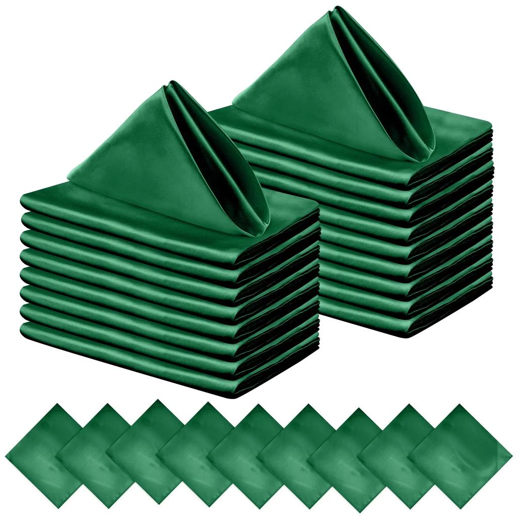 12 Pcs Satin Napkins 30x30cm, Square Smooth Dinner Napkins Silky Satin Cloth Napkins for Wedding Banquet Party Christmas Decor