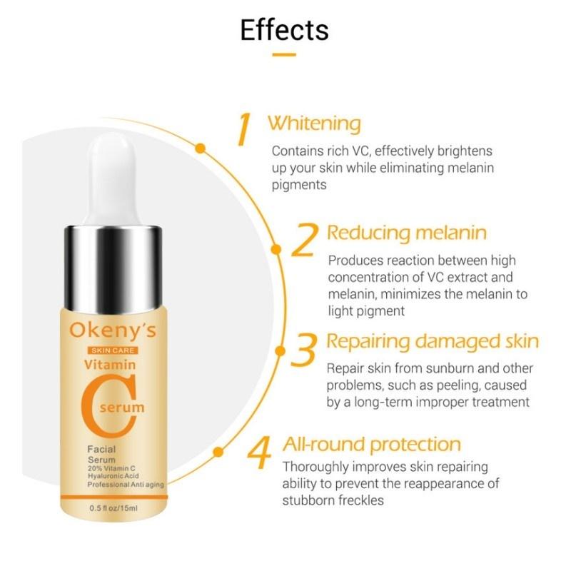 Vitamin C Serum VC Entfernen Dunkle Flecken Sommersprossen Speckle Hautpflege Whitening Gesicht Anti Winkles Essenz