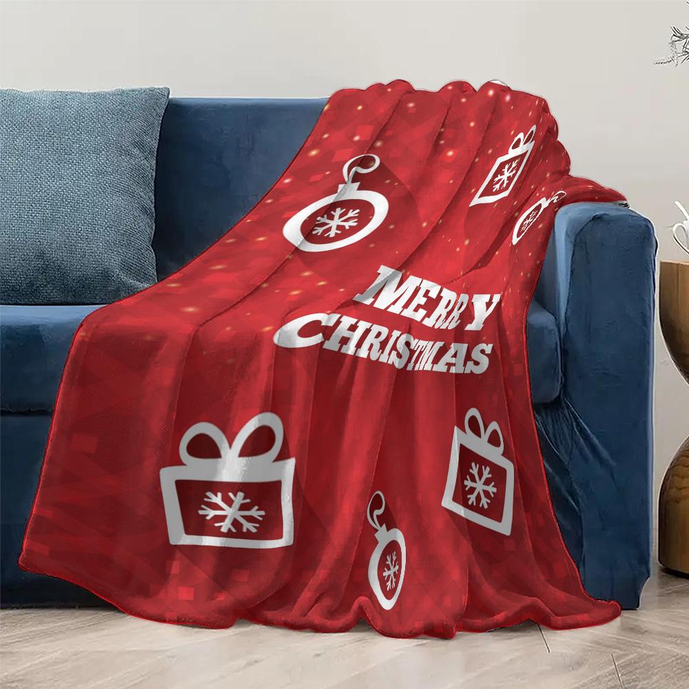 TU Cozy Christmas Throw Blanket Festive Holiday Flannel Fleece Soft Warm Decorative Bedspread Gift Home Decor
