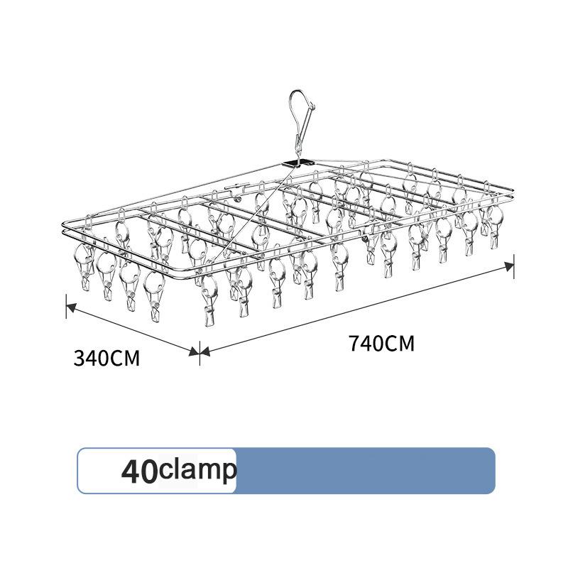 Umeraș pentru haine cu mai multe cleme, pliabil și îngroșat, cu 24/40/52 de cleme, șosete, prosop, rezistent la vânt.