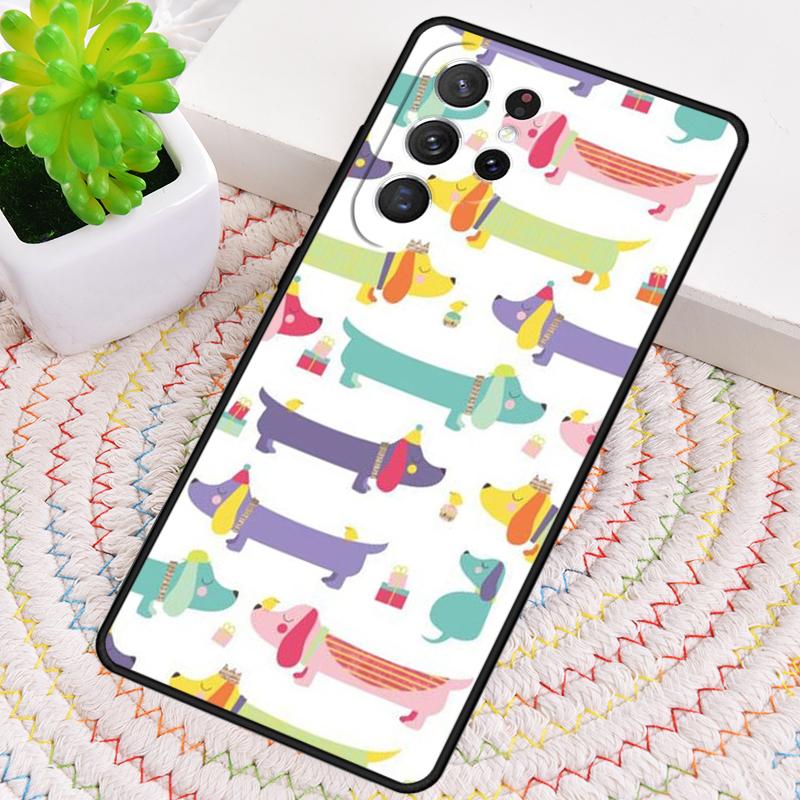 Cartoon Dachshund Sausage Dog Phone Case for Samsung Galaxy note 10 pro S26 Ultra S23 S24 FE S25 S21 S22 PLUS shockproof Cove