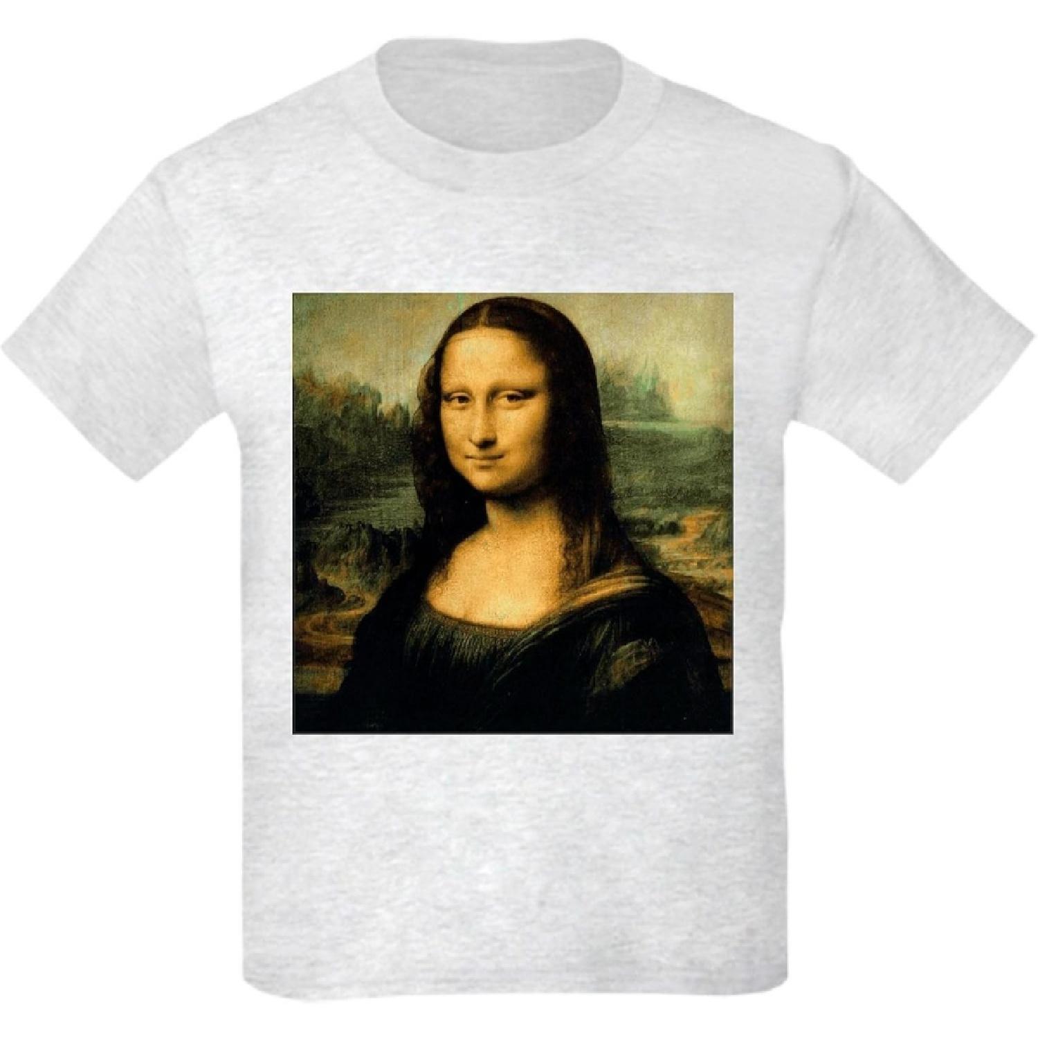 

CafePress Mona Lisa Kids Light T Shirt Youth Kids Cotton T-Shirt XXXXXL білий