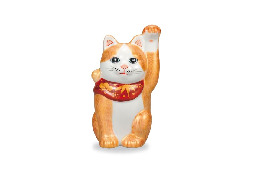 Marusan Miyamoto 4 with gold leaf and brushwork "Kutani Ware" No. Maneki-neko (beckoning cat) AP8-1340