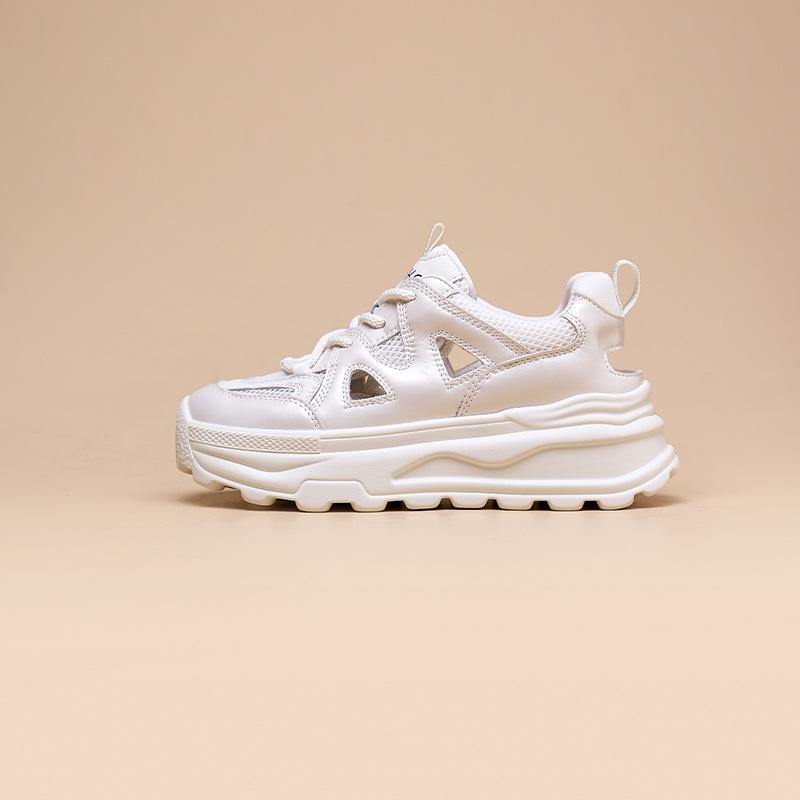 

Summer hollow dad shoes women s silver mesh breathable 2025 new muffin thick-soled versatile casual little white shoes tide 34 белый
