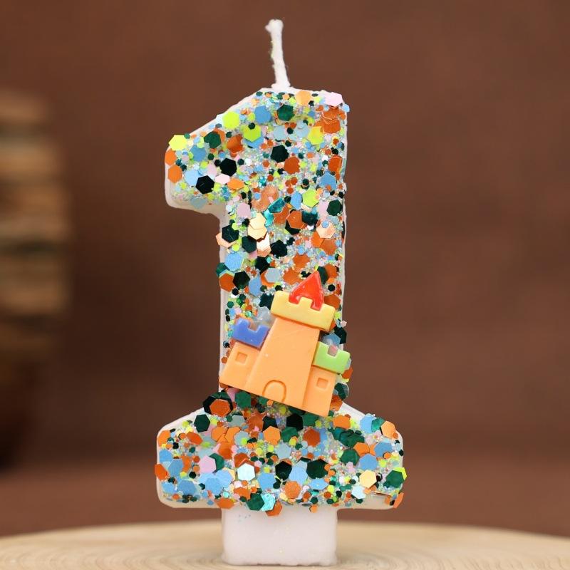 Creative Digital Birthday Candle Cake Party Decoration Birthday Candle Diy Castle Candle
