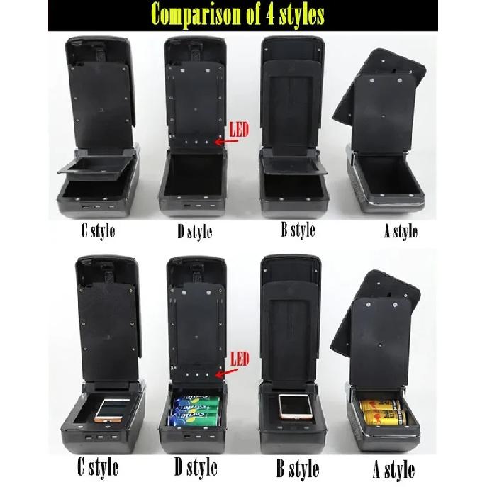 For Ford Fusion Armrest box For Ford Fiesta Mk5 Car armrest box Central storage Box Retrofit with USB Car Accessories