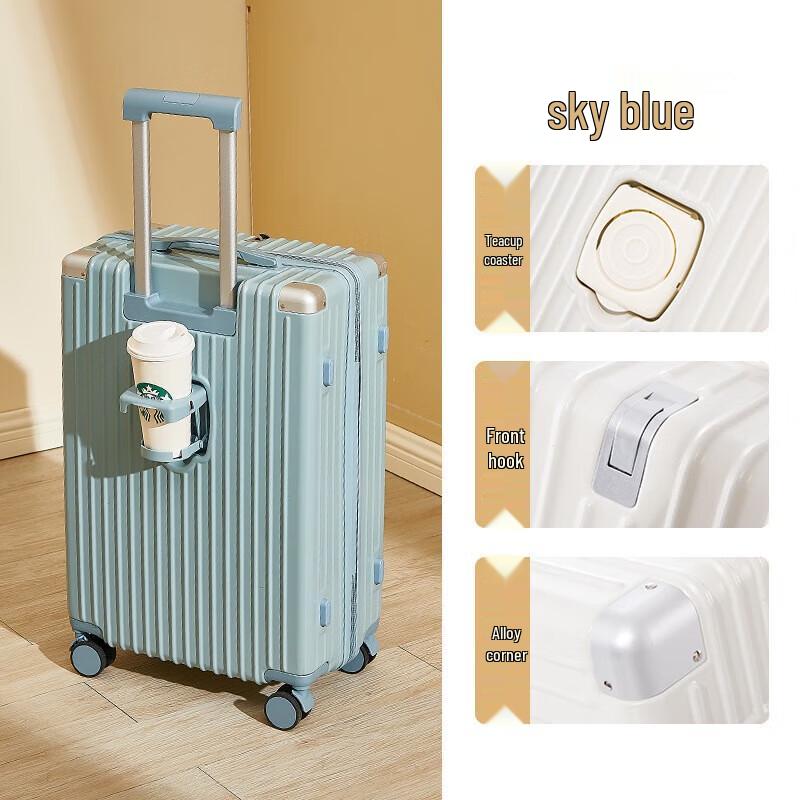 WEZHO 28-inch Sky Blue Large Capacity Luggage