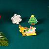 Christmas Enamel Brooches Set Reindeer Bell Santa Claus Snowman Wreath Gingerbread Snowflake Pins For Women Men Holiday Jewelry