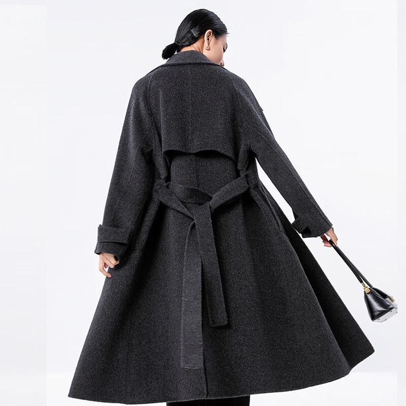 Elite Women's Classic Double-Faced Wool Coat with Belt