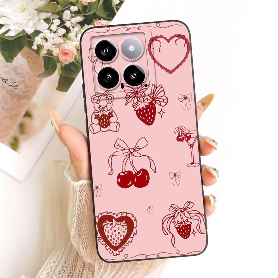 For Xiaomi Mi 14 Pro Case Cool Owl Dragon Painted Cover Soft Silicone Matte Phone Case For Xiaomi 14 Pro Mi14 5G Back Cover Bags