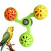 Hanging Parrot Wheel with Bell Interactive Bird Cage Toy for Chewing Parrot Spinner  Bird Cage Use