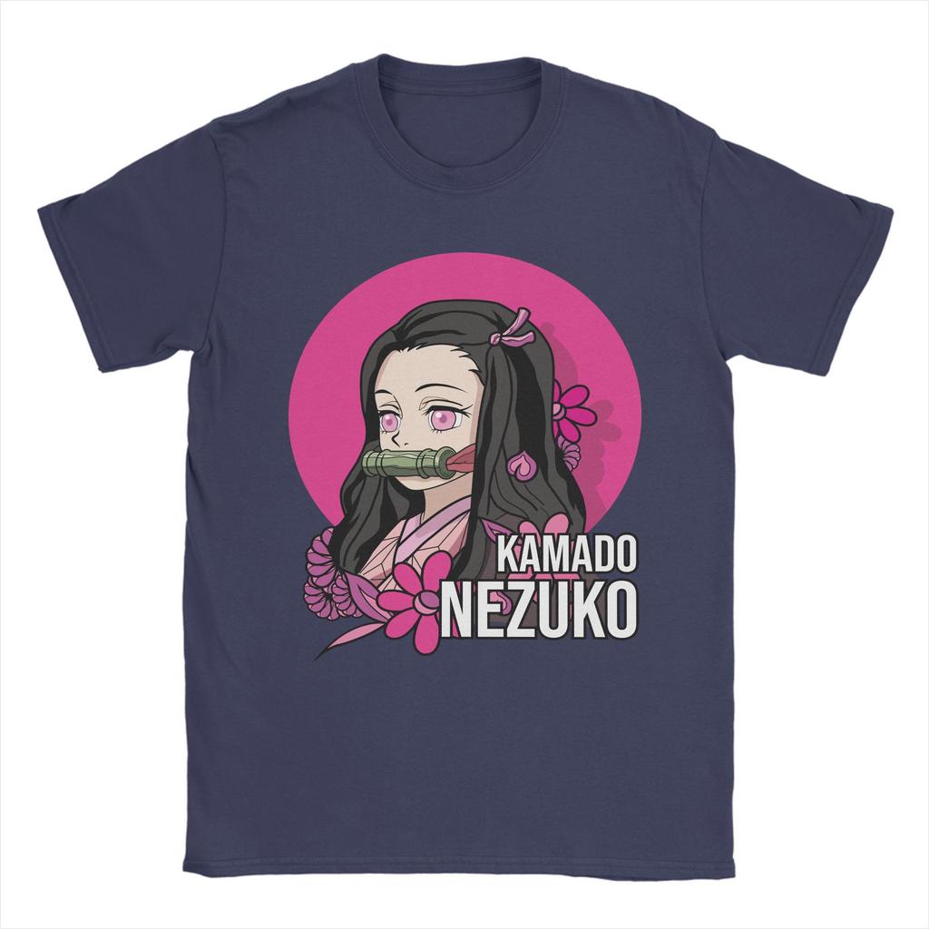 Anime Demon Slayer Nezuko T Shirt for Men Pure Cotton Vintage T-Shirt Round Collar  Tees Short Sleeve Clothes Summer