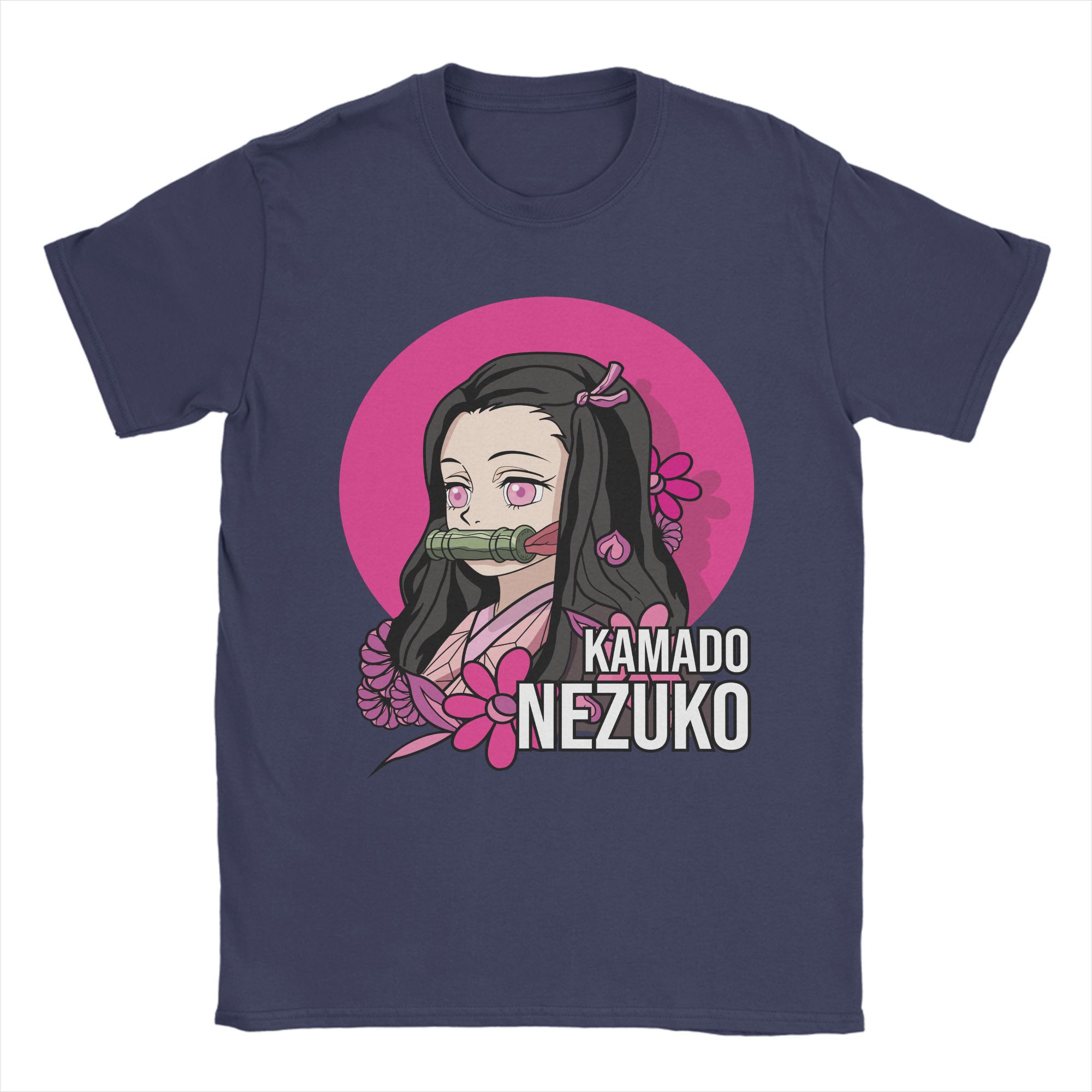 

Anime Demon Slayer Nezuko T Shirt for Men Pure Cotton Vintage T-Shirt Round Collar Tees Short Sleeve Clothes Summer 4XL