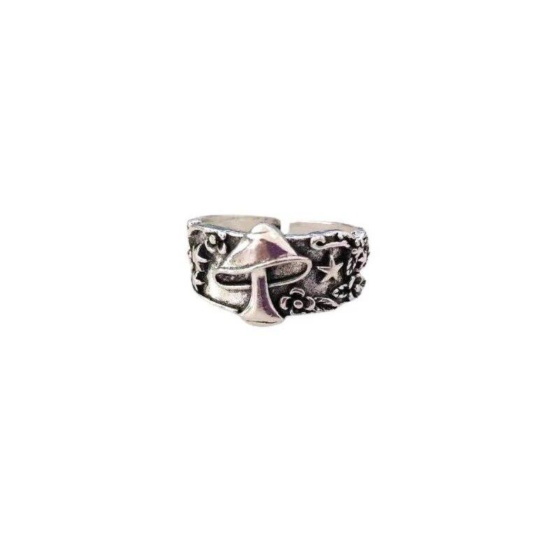Cute Women Men Simple Design Rings Vintage Owl Frog Smiling Ring For Woman Girl Ancient Silver Color Retro Punk Jewelry Gift