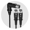 3Pin Splitter Cable 1 3Pin Female to 2 Female Y Cable Balanced Microphone Splitter Cord Sound Adapter 90 Degree