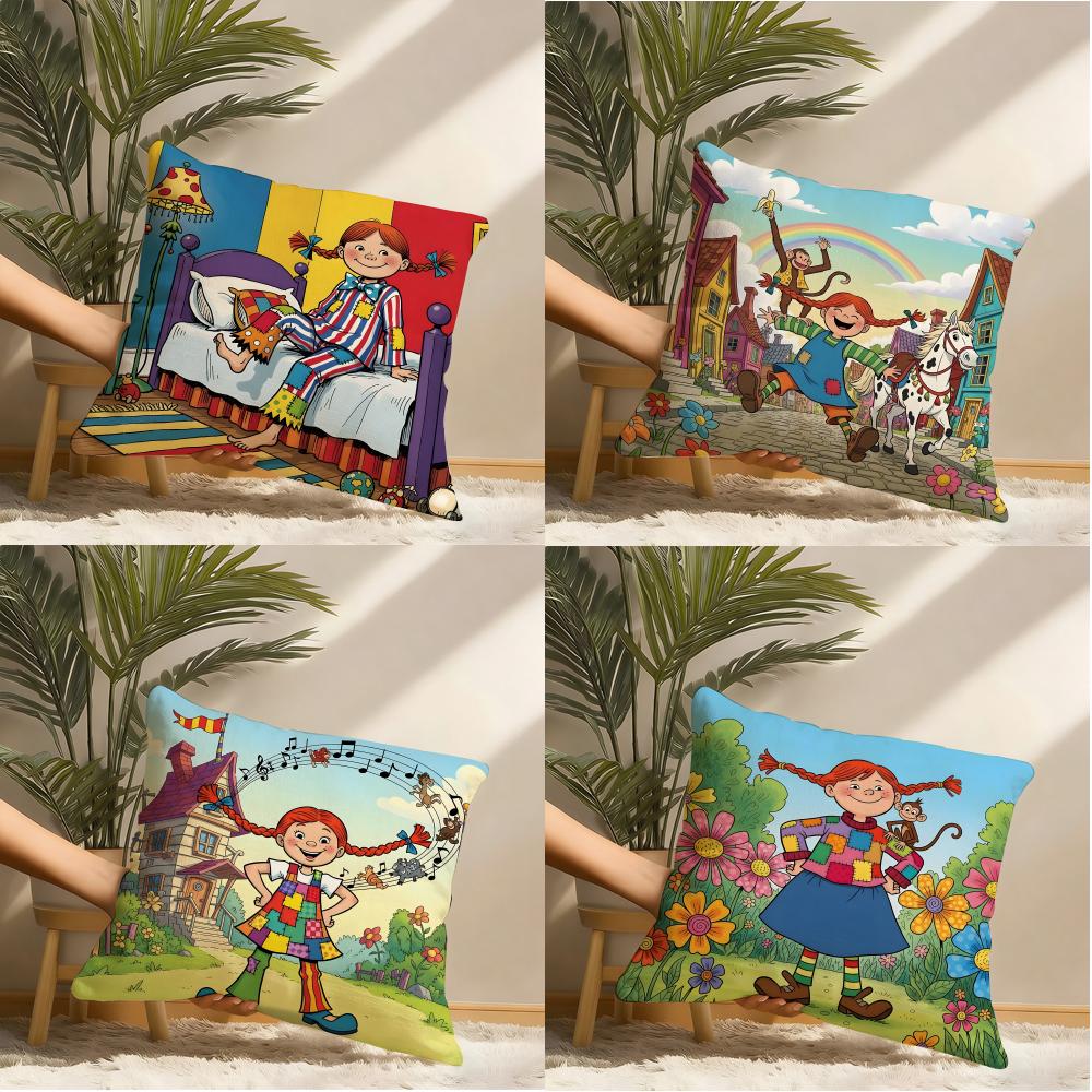 PPippi LLongstocking ANIME Pillow Case Pillowcase Doublesided Printed Sofa Cushion Bedroom Headboard Pillow
