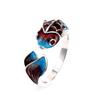 Creative Lucky Transfer Epoxy Blue Carp 925 Sterling Silver Jewelry Personality Colorful Fish Sweet Animal Opening Rings R318