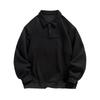 Spring and Autumn New Men's Korean Style Lapel Solid Color Light Plate Long-sleeved Polo Shirt Trendy Couple Versatile Sweatshirt