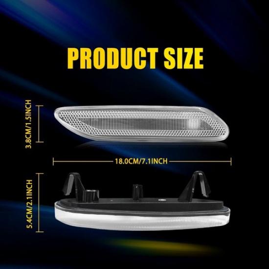 For 2011-16 MINI Cooper R60 R61 Countryman Clear Front Side Marker Light Housing