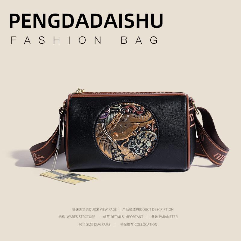 Fashionable Texture Trendy Crossbody Bag, Soft Leather Shoulder Bag, Suitable for Middle-aged and Elderly Mothers