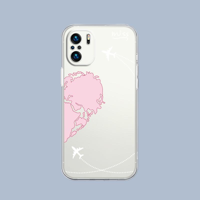 Planes World Map Travel Love Heart Phone Case For Xiaomi Redmi Note 15 14 5G 13 12 10 11 Pro Plus 4G 14C 13C 12C Gift Cover
