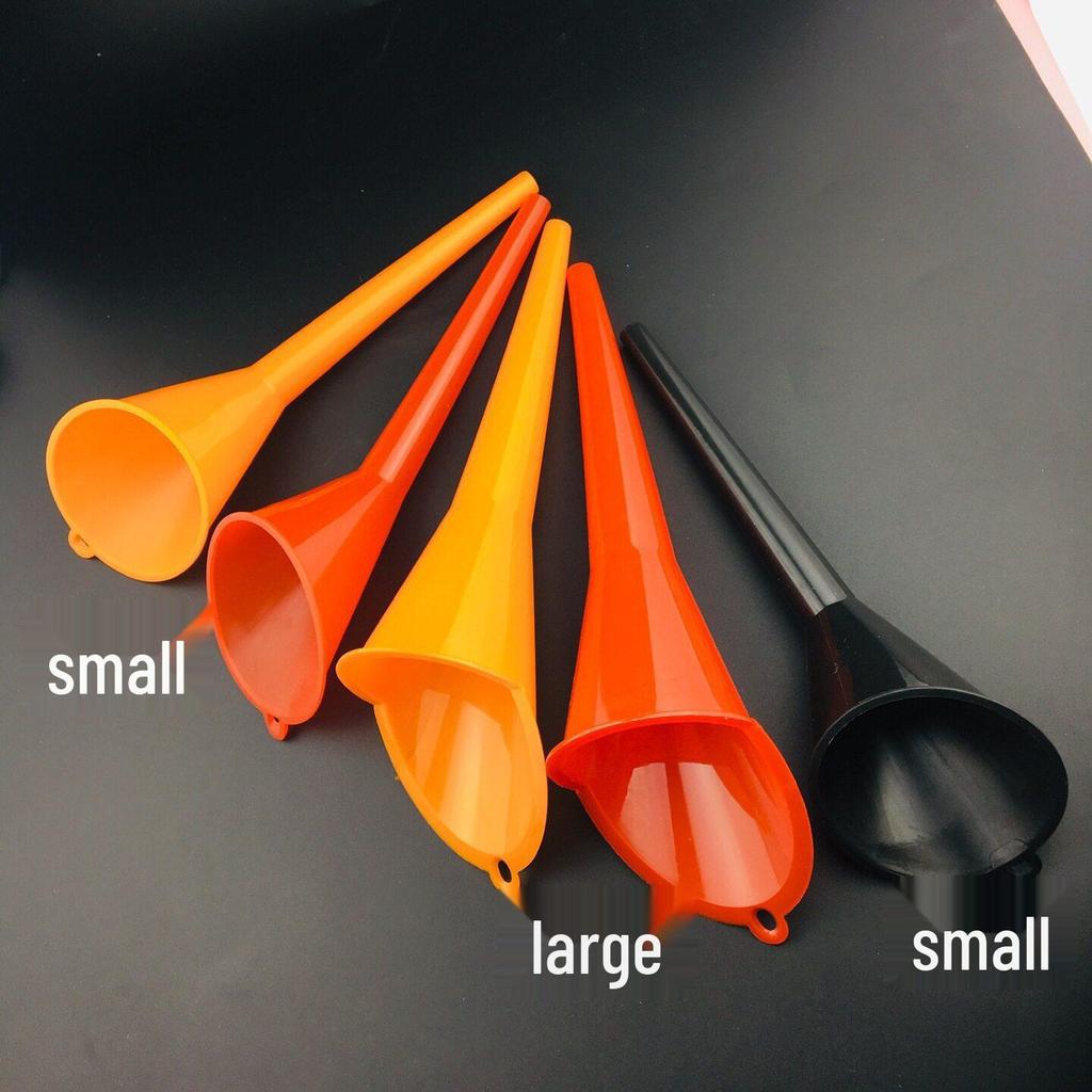 Long Spout Plastic Funnel - Extended Angled Design for Hands-Free Refueling and Food-Grade Filling for Motorcycle and Car.