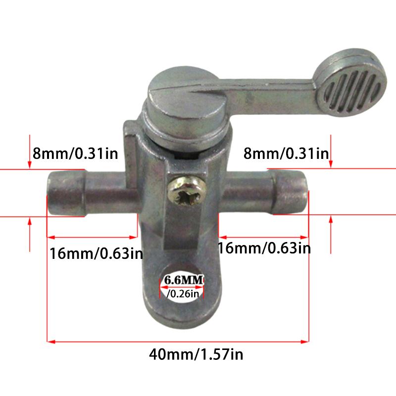 Silver Aluminum Motorcycle ATV 8mm 5/16 Fuel Tap Gas Petrol Valve Fuel Tank Switch For Motocross Universal