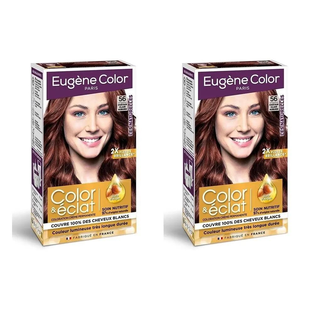 EUGENE Hair Color Permanent 163g 2 Packs 56 Light Brown Auburn Coloring n 56 Light brown auburn EUGENE