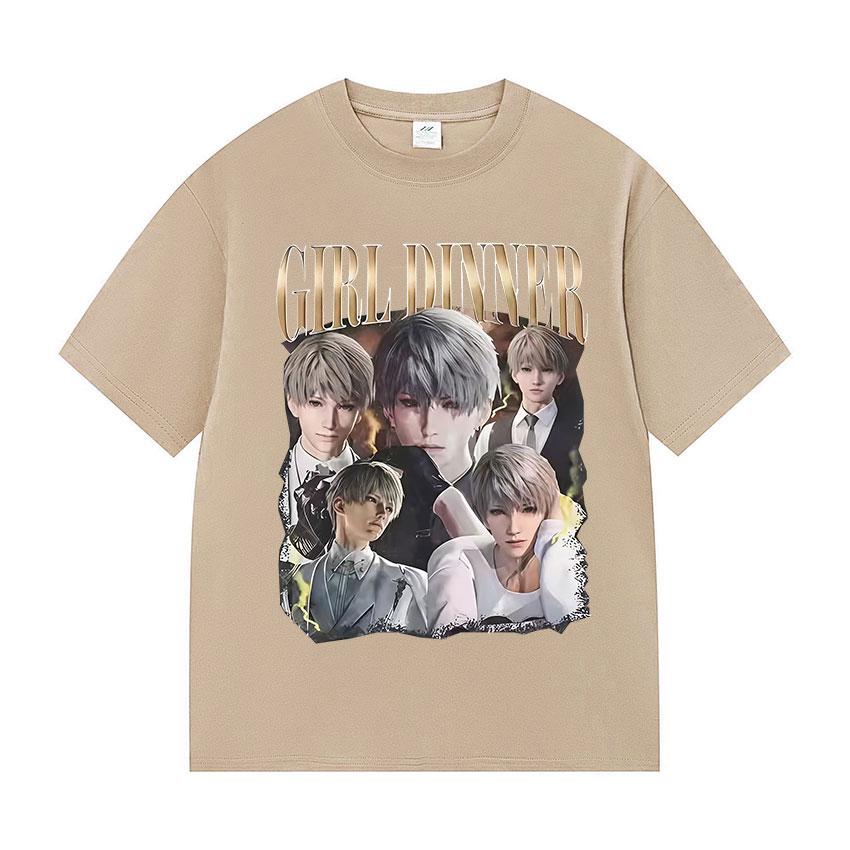 

90s Retro Girls Dinner Love Deep Space Pattern Tshirt Summer Mens Fashion Oversized Tshirt Mens Highquality Cotton Tshirt S