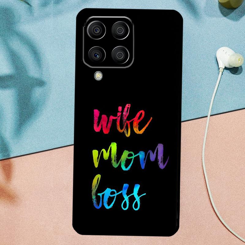 Wife Mom Boss Quotes For Samsung Galaxy M33 M35 M55 M15 M12 M13 M14 M34 M54 M53 M21 M31 M11 M32 M52 M06 M16 Case