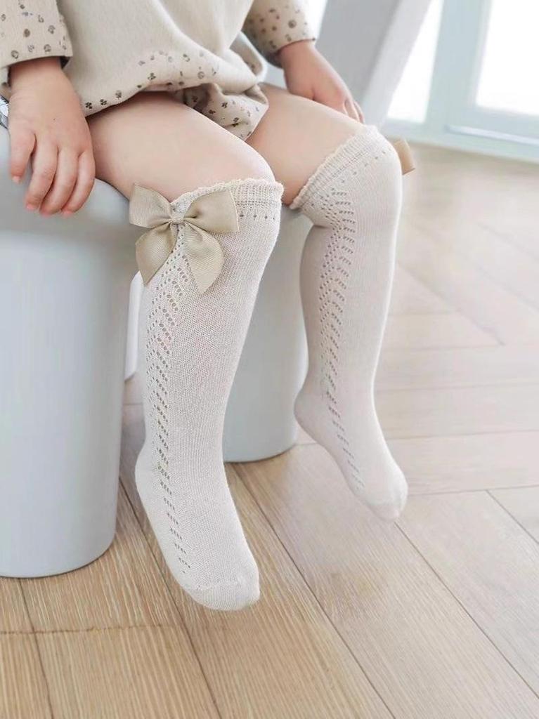 Girls' Princess Mesh Mid-Calf Socks for Summer, Spring, & Autumn – Versatile Korean Style