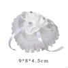 Bridal Ring Holder Cushion Heart Shaped Bearer Box Romantic Pillow with Ribbon for