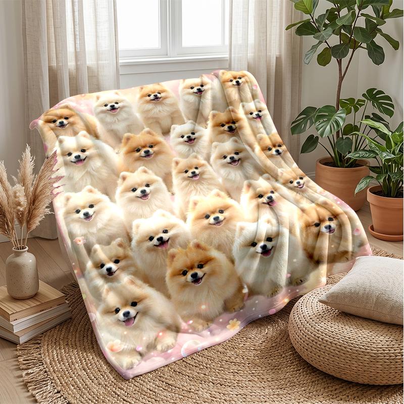 Plaid Paws Pattern Theme blanket Lightweight Warm Flannel Blanket Decorative Throw Blanket for Home Decoration