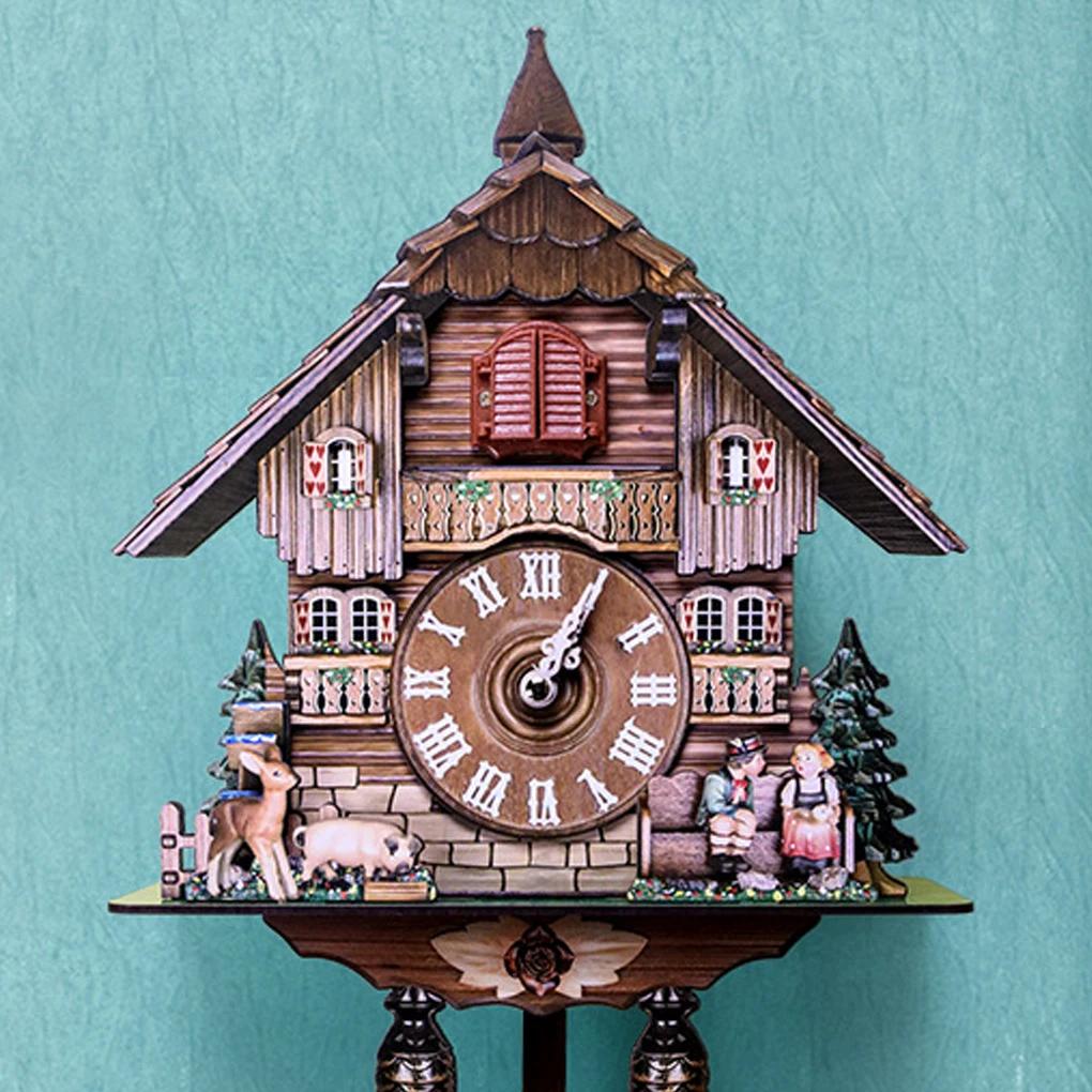 Traditional Black Forest Chalet Clock Charming Home Décor Imitation Wood Style Cuckoo Clock CM003