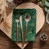 Cotton Linen Christmas Plaid Napkin Xmas Restaurant Dining Decor Table Napkin  Christmas