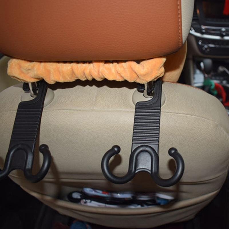 2-Pack Car for Seat Headrest Hooks Universal Back for Seat Organizer Hanger Storage Dual Hook for Handbag Purse Grocery