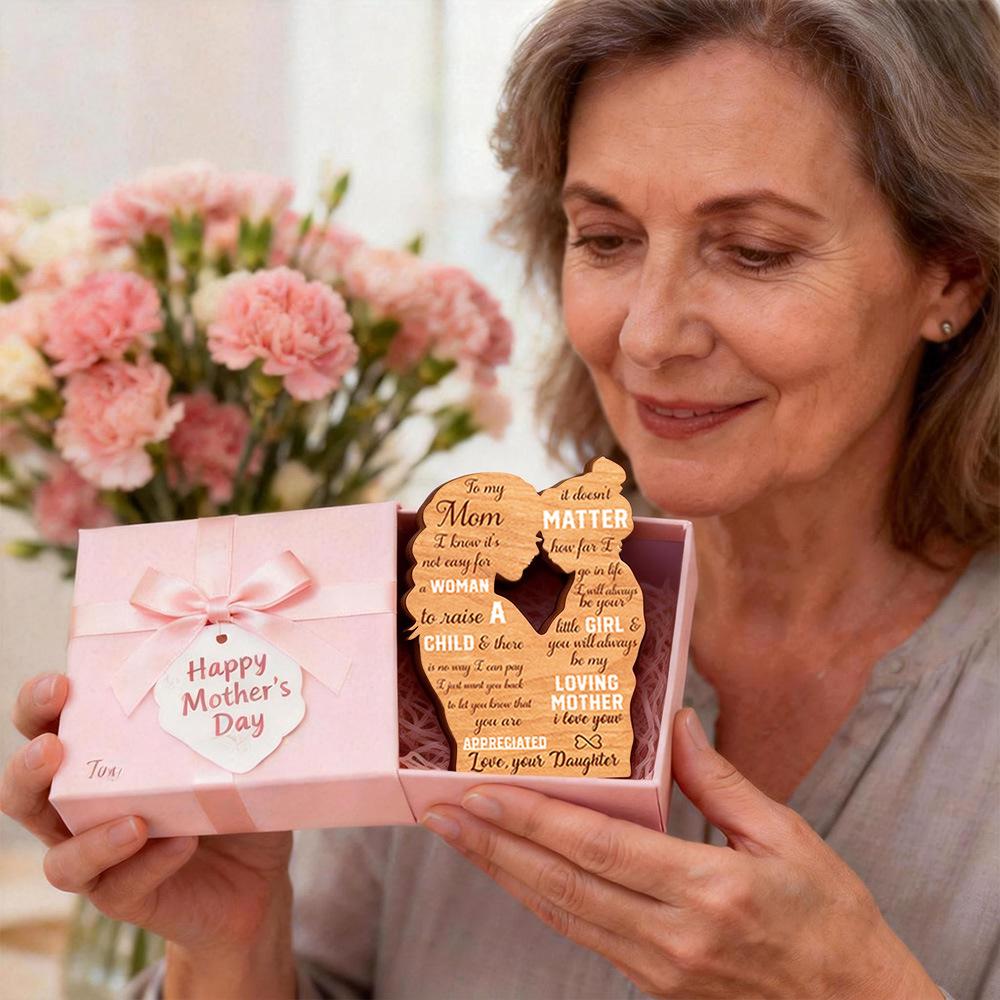 MZ1021-1031 Mother's Day Heart Wooden Desktop Ornament
