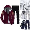 Hochwertiges 2-teiliges Herren-Winter-Fleece-Trainingsanzug-Set mit kuscheliger Jacke und Hose für ultimativen Komfort