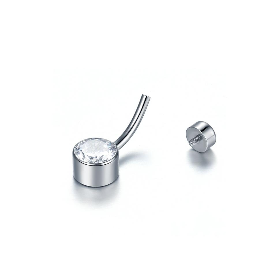 5/10 Stück Titan Bauchnabelring 14G 6mm 8mm 10mm 12mm Bauchnabel Piercing Schmuck mit Zirkonia Kurzer Stab Bauchnabel Piercings