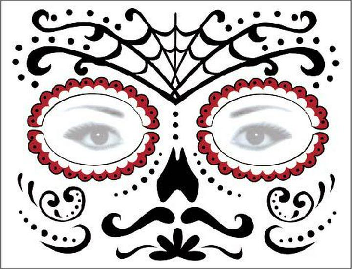

European & American Halloween Masquerade Face Tattoo Stickers for Parties As specified