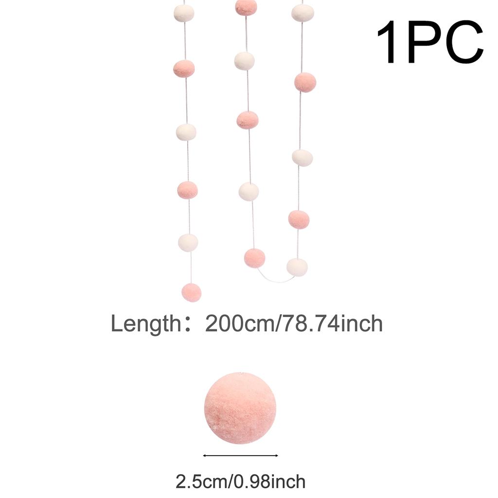 2M Felt Ball Garland Pompom String Ornaments For Boho Home Bedroom Decor Baby Shower Birthday Christmas Wall Decor