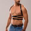 Men's Black Faux Leather Body Chest Harness Adjustable Strap - Fashion Clubwear Accessory, Rave Outfit for Parties