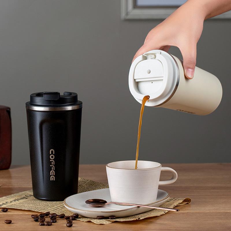 350ml/500ml Stainless Steel Coffee Cup Leak-Proof Car Coffee Mug Thermos Bottle Travel Thermal Mug Vacuum Flask Insulated Cups