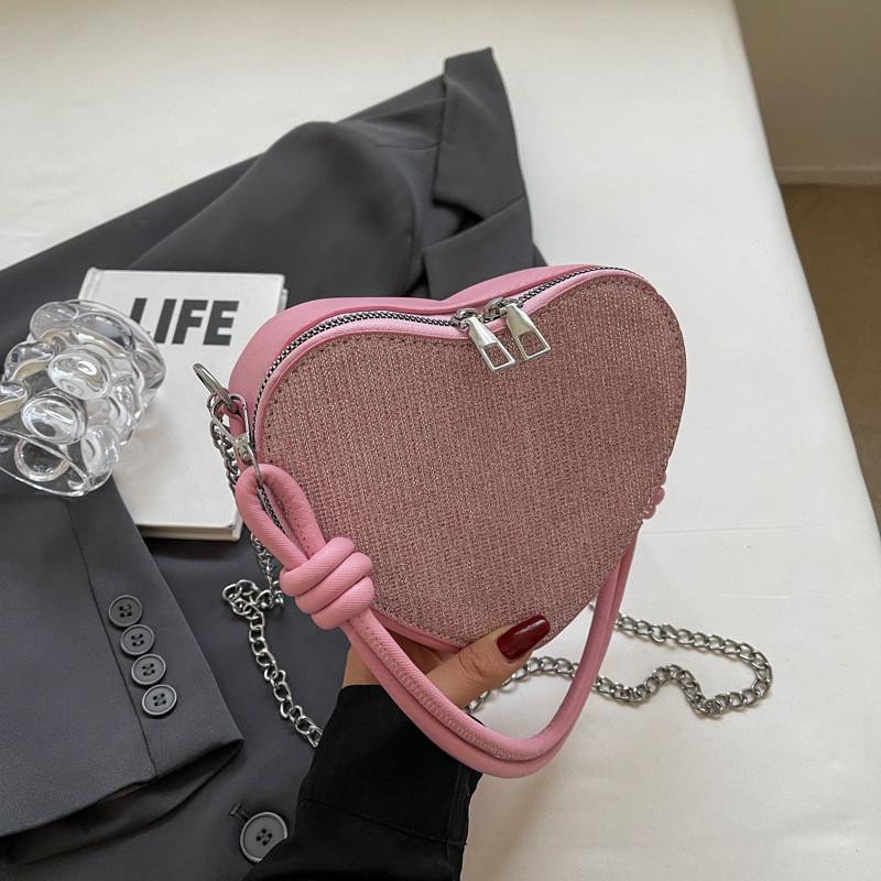 Simple Heart Bag 2024 New European And American Fashion Trendy Street Style Shoulder Bag For Ladies