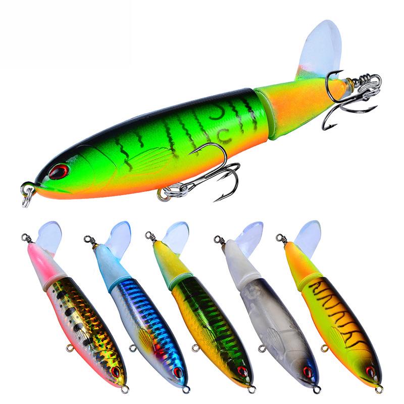 Whopper Plopper Topwater Floating Fishing Lure Rotating Crankbaits 2X Hook 11cm
