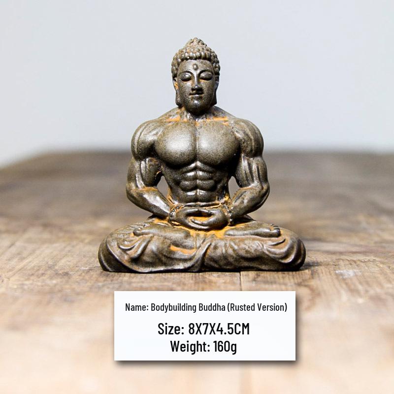 Creative Retro Chinese Buddha Statue for Home and Office Zen Decor