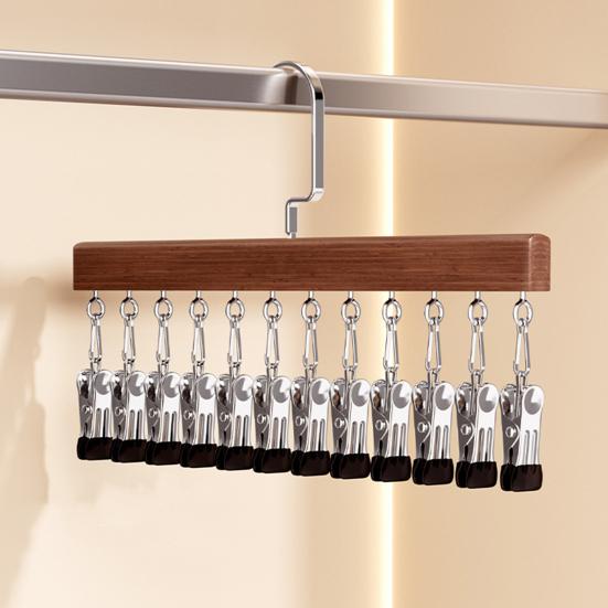 Trouser Clip Closet Organizer with 10/12 Clips Pants Scarves Skirts Belts Towels Underwear Heavy Duty Metal Frame Storage Rack
