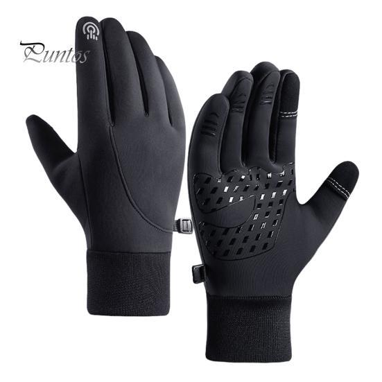 

1 пара унисекс зимних перчаток для велоспорта с утолщенной плюшевой подкладкой, водонепроницаемые, с сенсорным экраном, ветрозащитные, с отличным сцеплением и противоскользящими свойствами для холодной погоды, для вождения, катания на лыжах XL чёрный