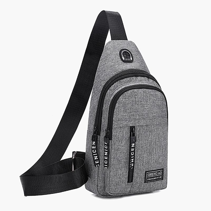 2025 New Men's Oxford Chest Bag Multi-functional Sports Outdoor Crossbody Bag Leisure Headset Shoulder Bag